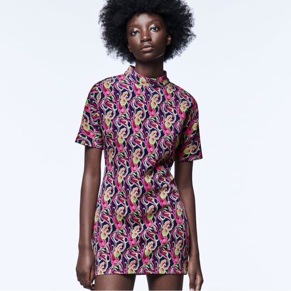 ZARA Floral Mini Dress - Picture 1 of 6